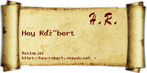 Hey Róbert névjegykártya