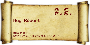 Hey Róbert névjegykártya